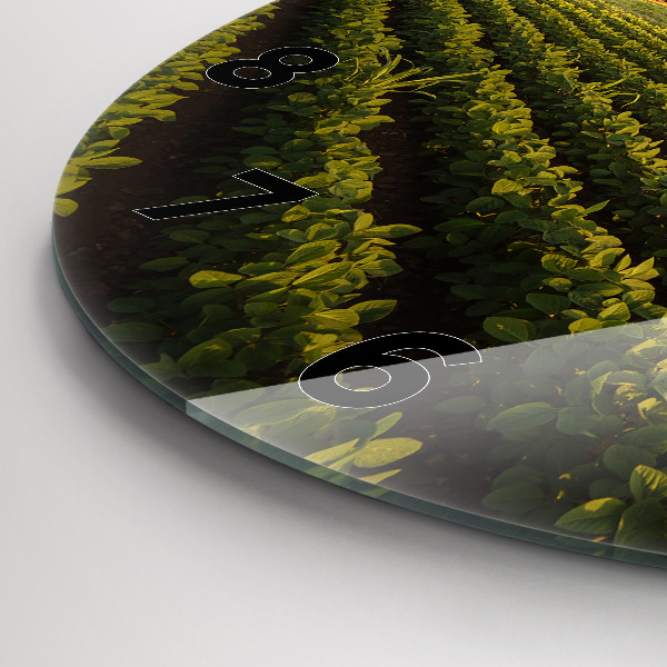 Horloge ronde Tracteur dans un champ agricole