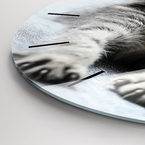 Horloge ronde Chat sur le canapé