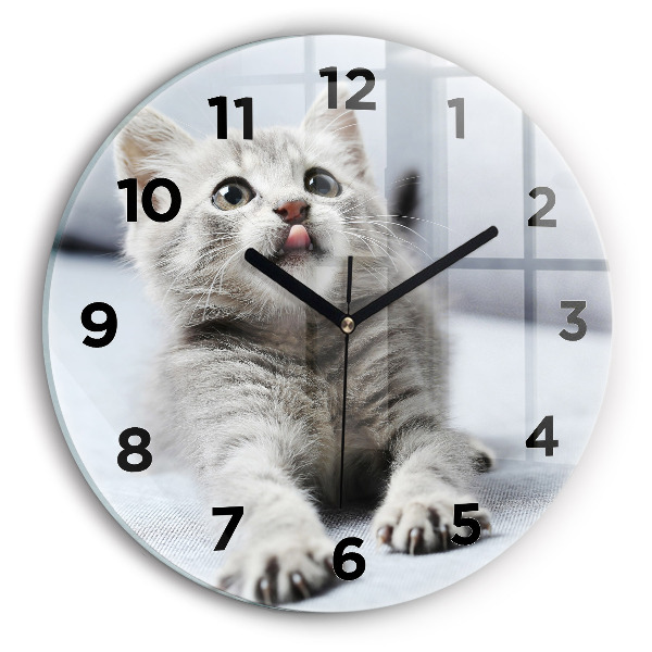 Horloge ronde Chat sur le canapé