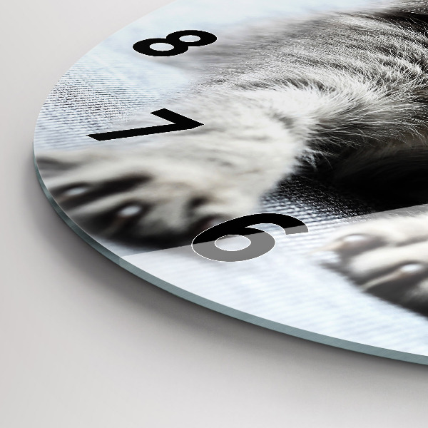 Horloge ronde Chat sur le canapé