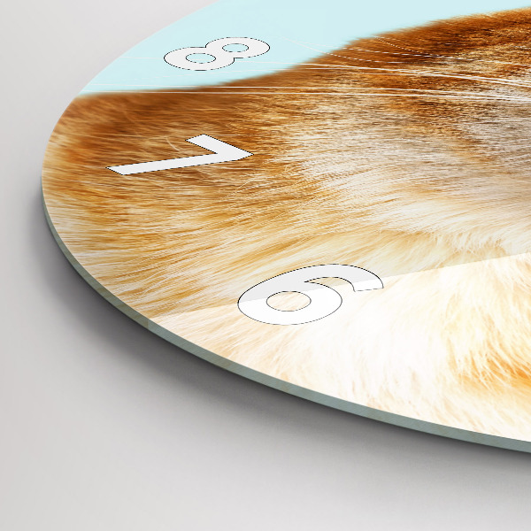 Pendule murale ronde Chat drôle avec des lunettes