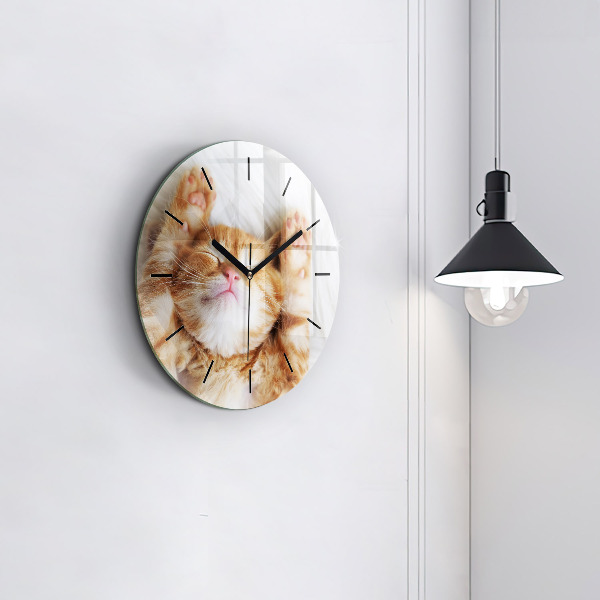Horloge ronde Petit chaton endormi