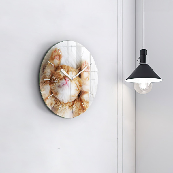 Horloge ronde Petit chaton endormi