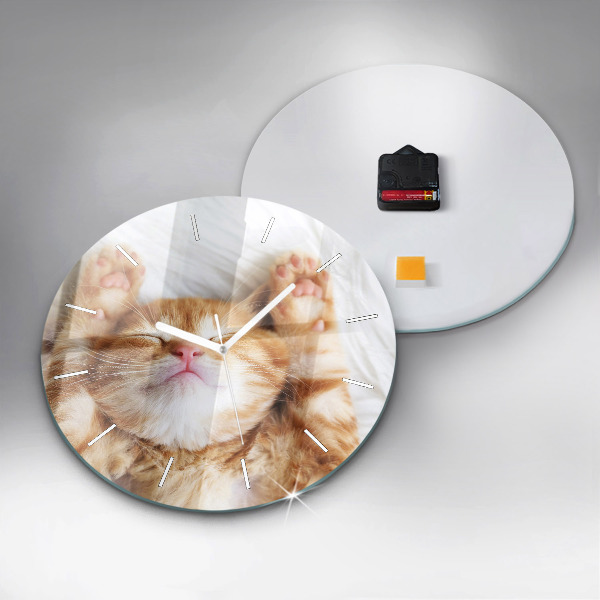 Horloge ronde Petit chaton endormi