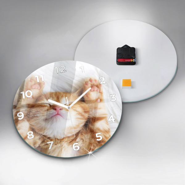 Horloge ronde Petit chaton endormi