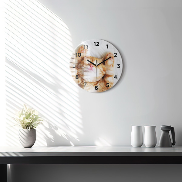 Horloge ronde Petit chaton endormi