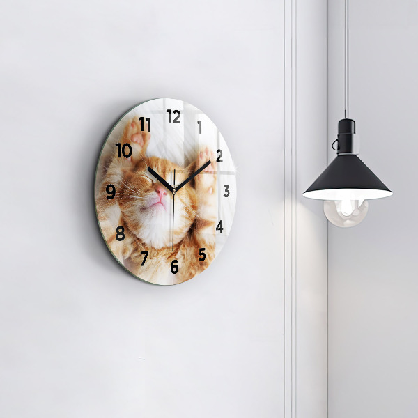 Horloge ronde Petit chaton endormi