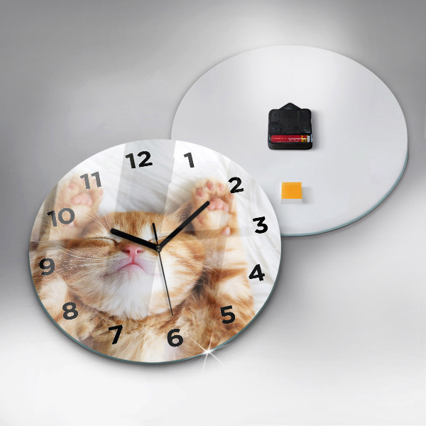 Horloge ronde Petit chaton endormi