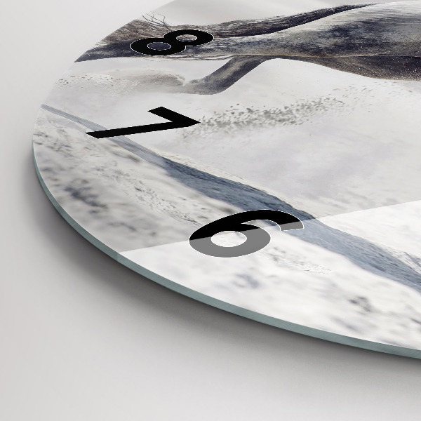 Horloge ronde Cheval blanc au galop