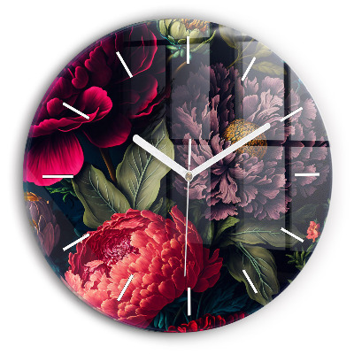 Horloge ronde Bouquet de fleurs vintage