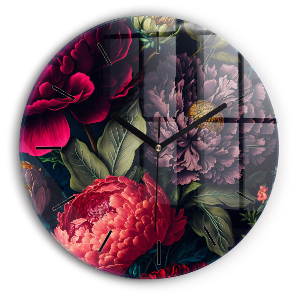 Horloge ronde Bouquet de fleurs vintage