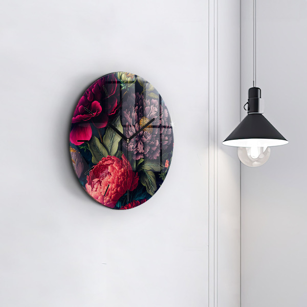 Horloge ronde Bouquet de fleurs vintage