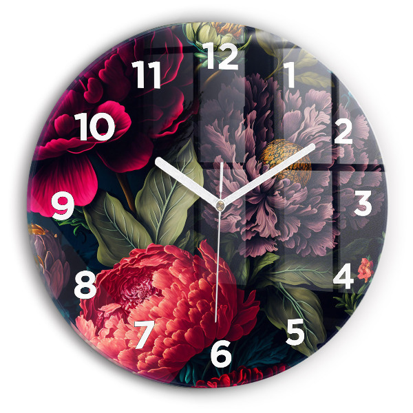 Horloge ronde Bouquet de fleurs vintage