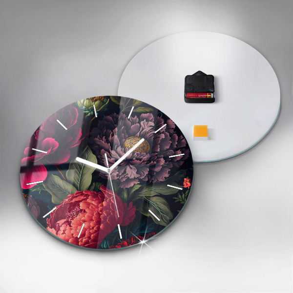 Horloge ronde Bouquet de fleurs vintage