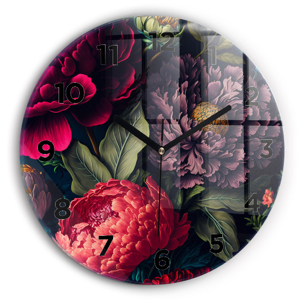 Horloge ronde Bouquet de fleurs vintage