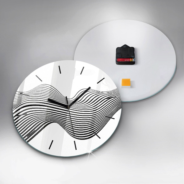 Horloge ronde Art en noir et blanc