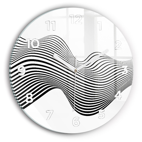 Horloge ronde Art en noir et blanc