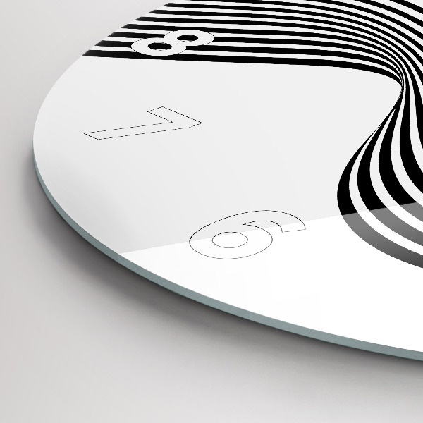 Horloge ronde Art en noir et blanc