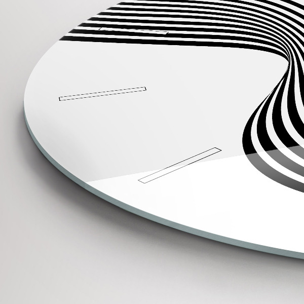 Horloge ronde Art en noir et blanc