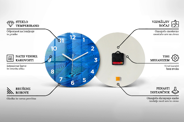 Horloge ronde Art en noir et blanc