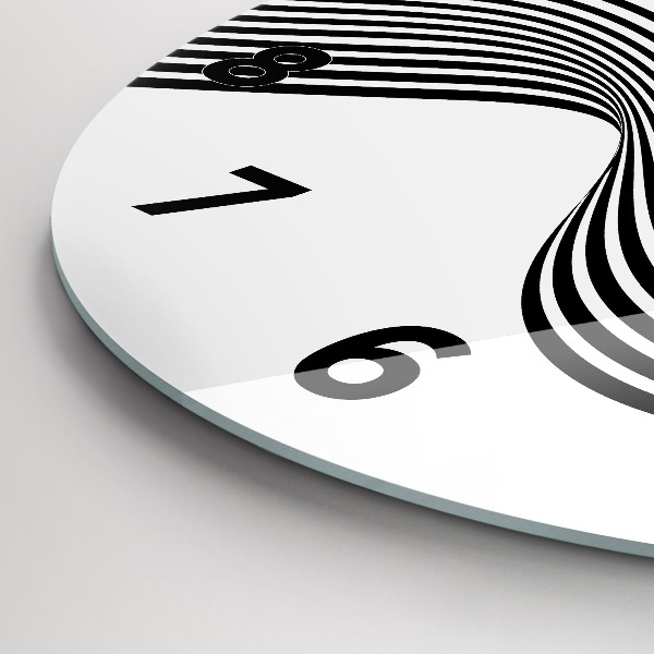 Horloge ronde Art en noir et blanc