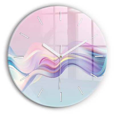 Horloge ronde Abstraction de vague pastel