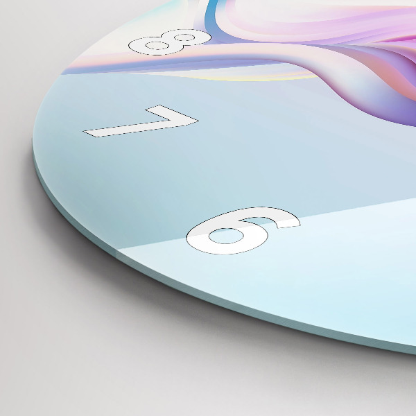 Horloge ronde Abstraction de vague pastel