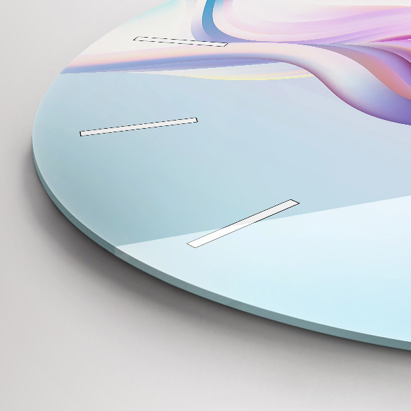Horloge ronde Abstraction de vague pastel