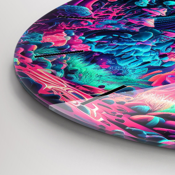 Horloge ronde Champignons néon