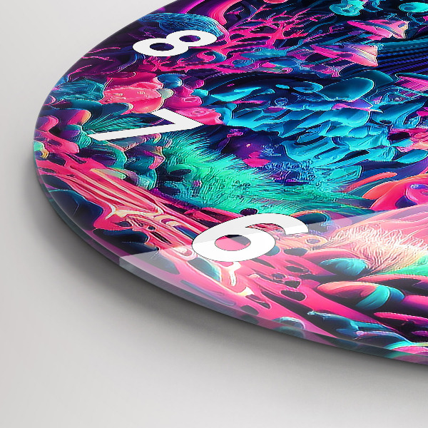 Horloge ronde Champignons néon