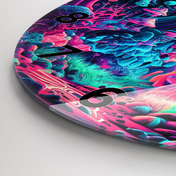 Horloge ronde Champignons néon