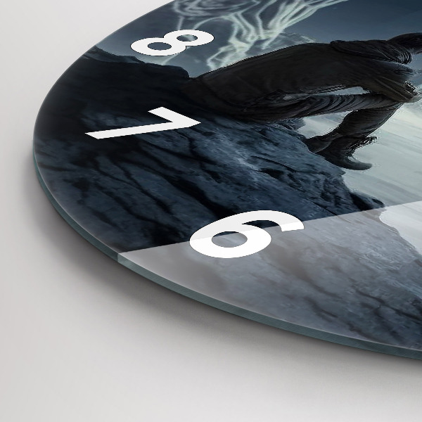 Horloge ronde 'L''homme devant la lune'