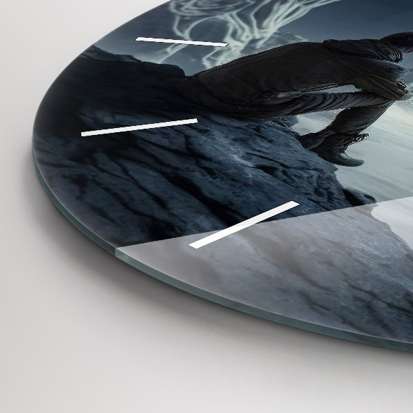 Horloge ronde 'L''homme devant la lune'