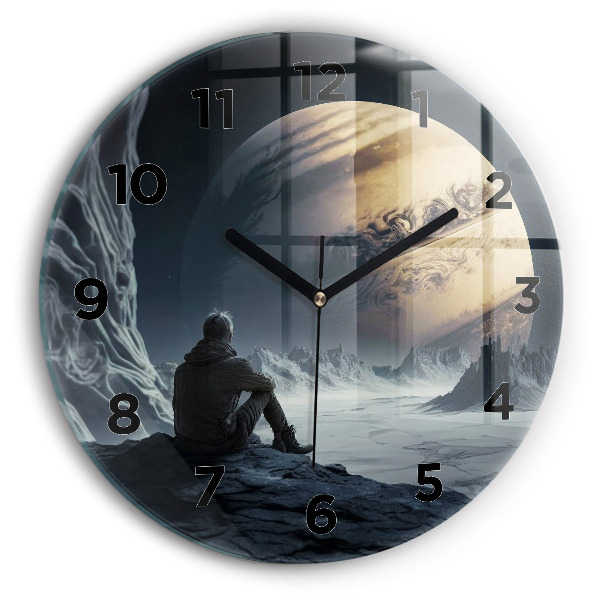 Horloge ronde 'L''homme devant la lune'