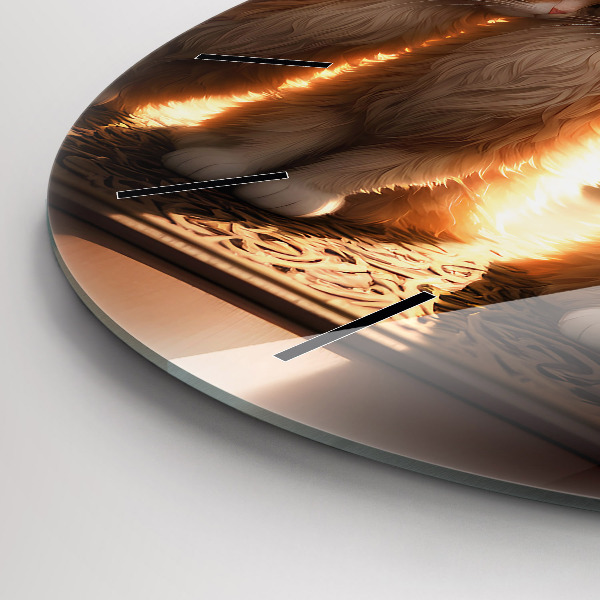 Horloge ronde Quatre chatons au soleil