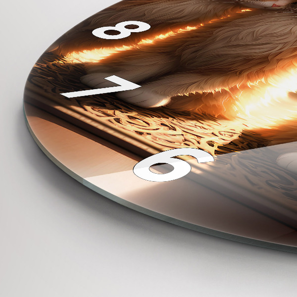 Horloge ronde Quatre chatons au soleil