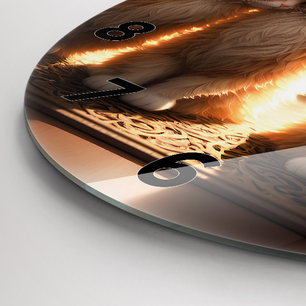 Horloge ronde Quatre chatons au soleil