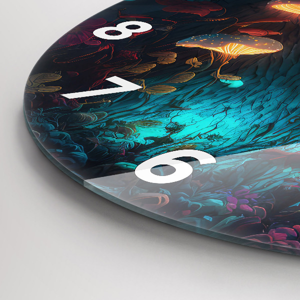 Horloge ronde Forêt et champignons magiques