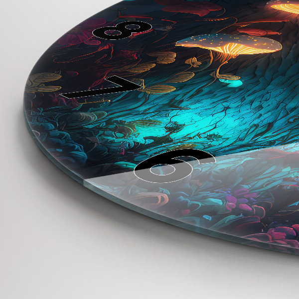 Horloge ronde Forêt et champignons magiques