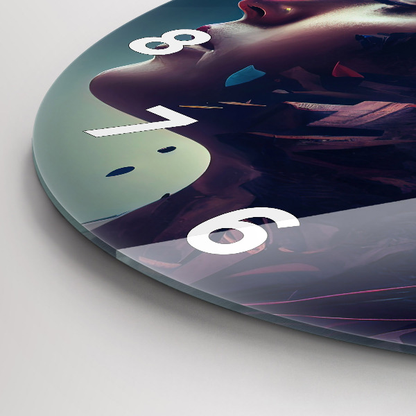 Horloge ronde Femme abstraite