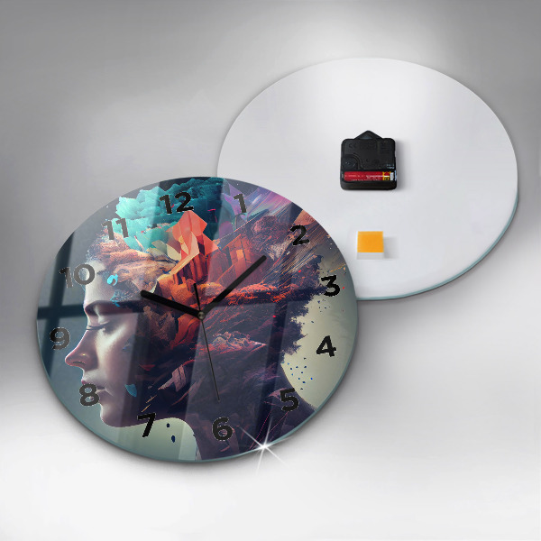Horloge ronde Femme abstraite