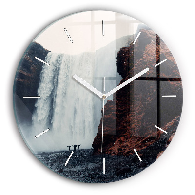 Horloge ronde Paysage de cascades en Islande