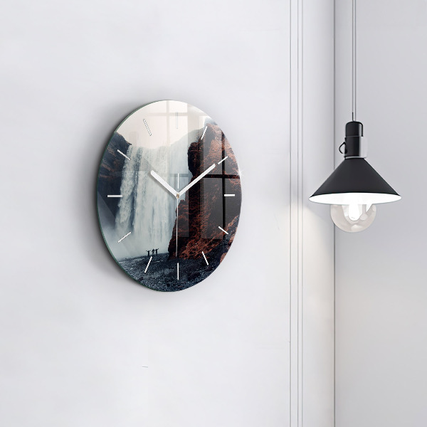 Horloge ronde Paysage de cascades en Islande