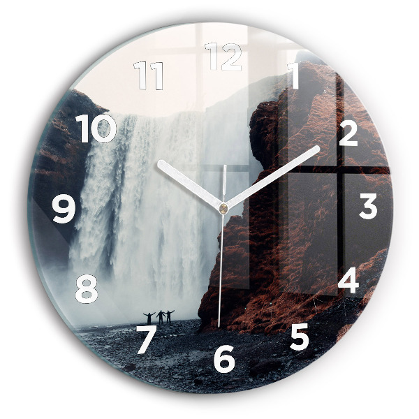 Horloge ronde Paysage de cascades en Islande