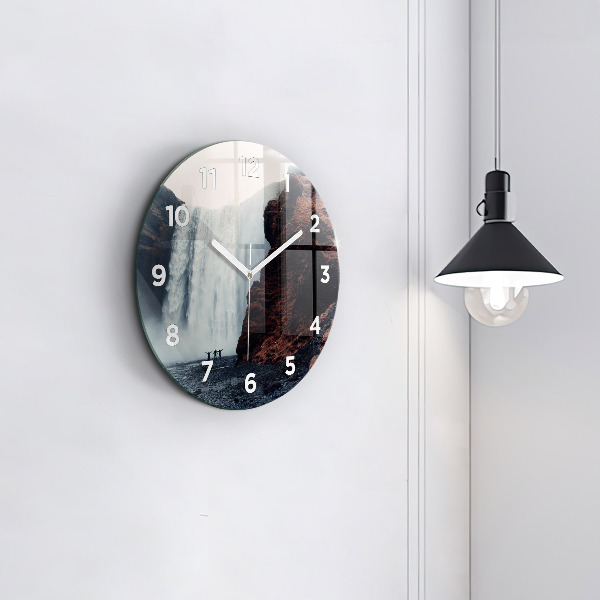 Horloge ronde Paysage de cascades en Islande