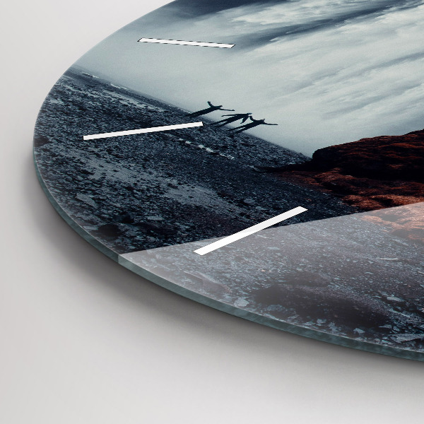 Horloge ronde Paysage de cascades en Islande