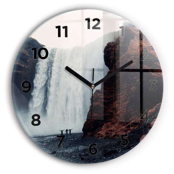 Horloge ronde Paysage de cascades en Islande
