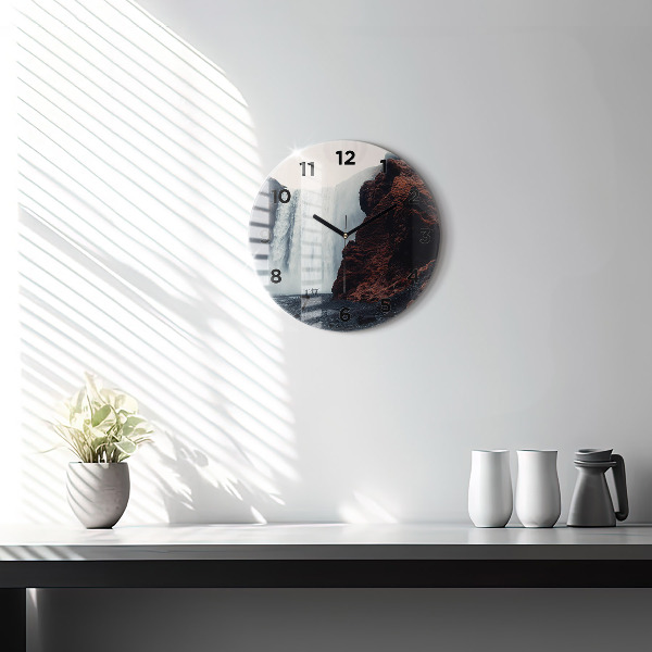 Horloge ronde Paysage de cascades en Islande