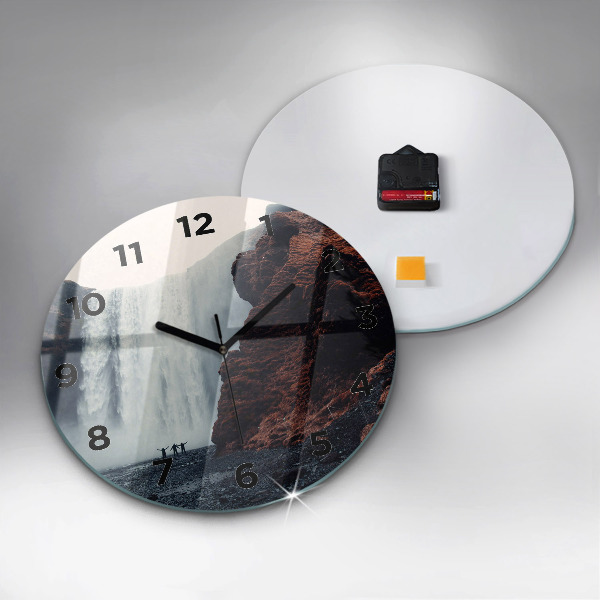 Horloge ronde Paysage de cascades en Islande