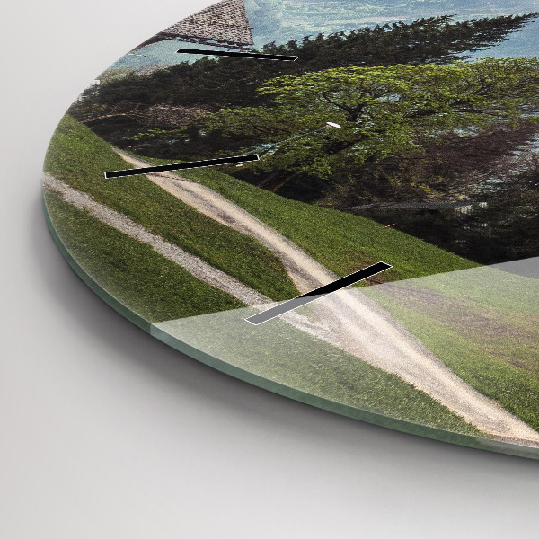 Horloge ronde Vue sur la montagne